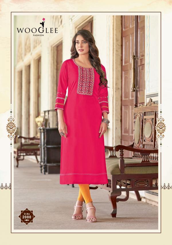 Wooglee Barbella Vol 12 Rayon Embroidery Kurti Collection